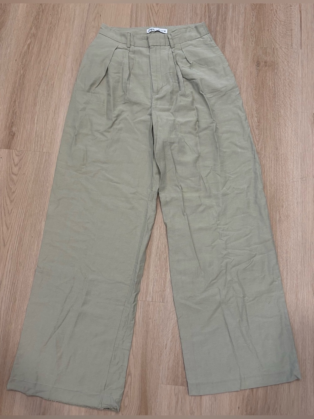 Zara Green Wide Leg Work Pants